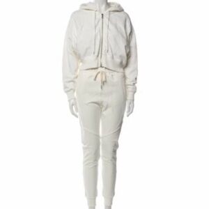 John Elliott Cream Hooded Track Jacket and Joggers Set